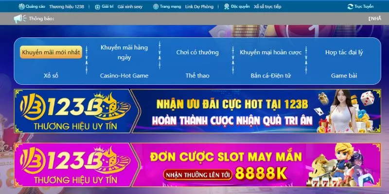 Thông tin chính xác về sự kiện ưu đãi tại 123B