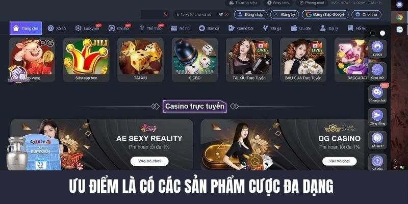 Các ưu điểm nổi bật của nhà cái EE88 